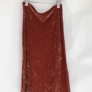 Top Shop - Burnt Orange Velvet Skirt